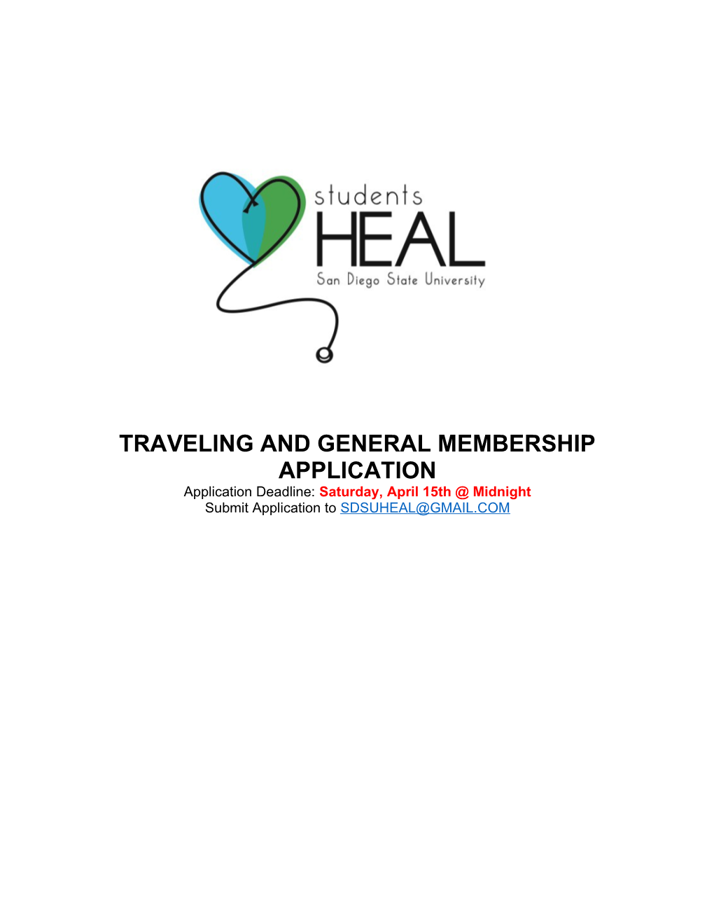 Traveling and General Membership Application