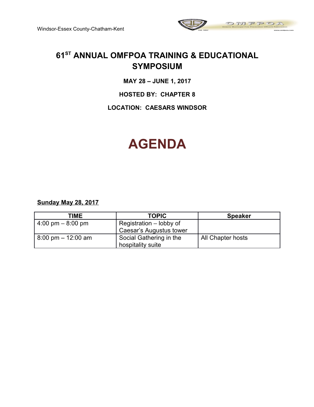 61St Annual Omfpoa Training & Educational Symposium