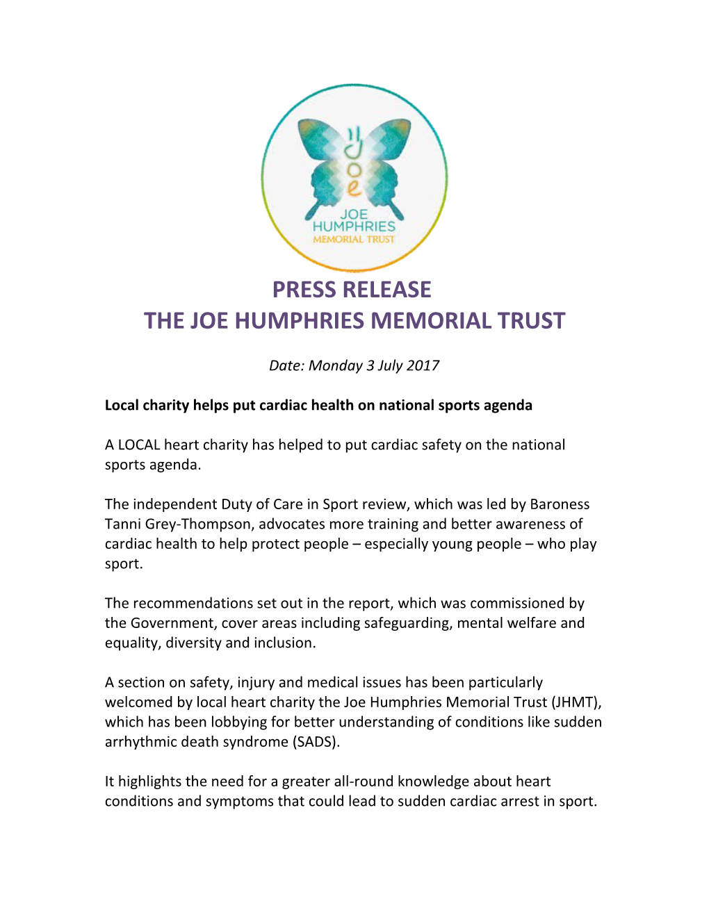 The Joe Humphries Memorial Trust