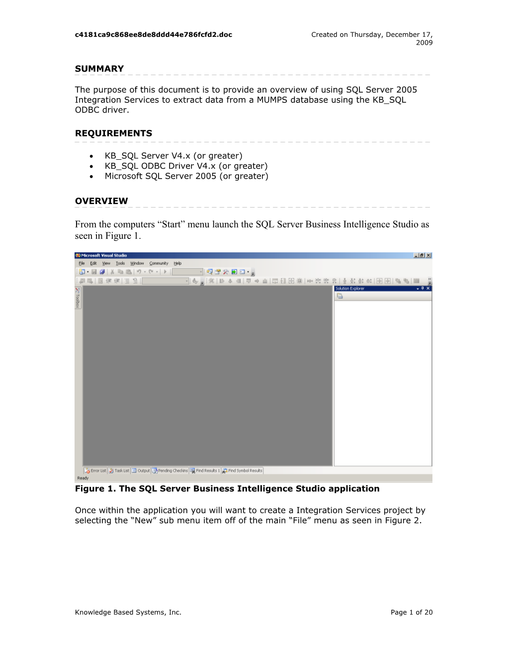 SQL Server Integration Services (SSIS) Walkthrough