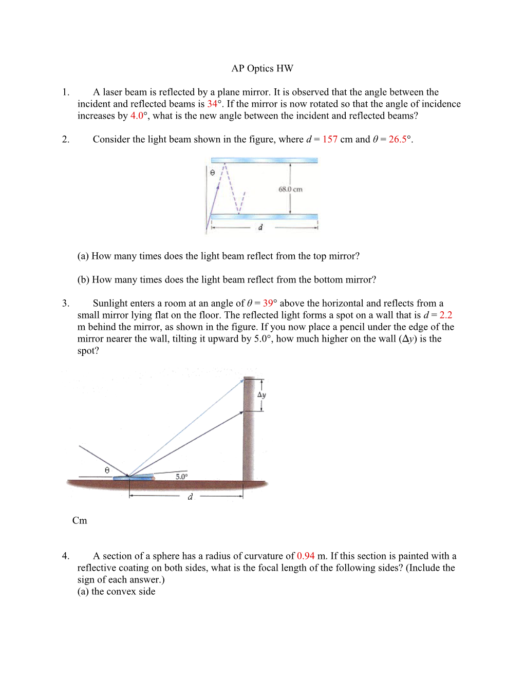 (A) How Many Times Does the Light Beam Reflect from the Top Mirror?