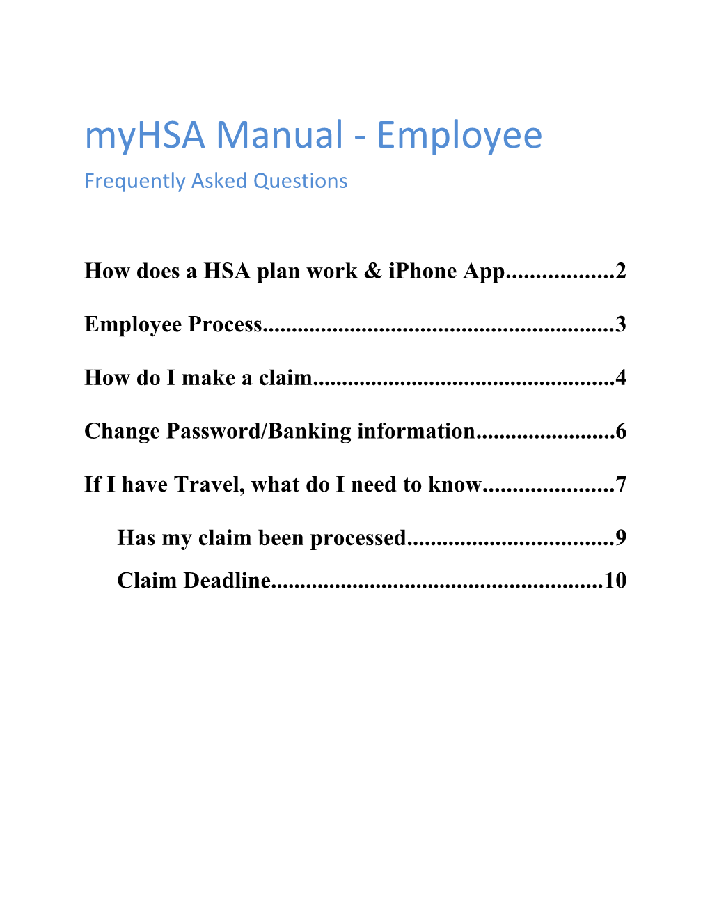 Myhsa Manual - Employee