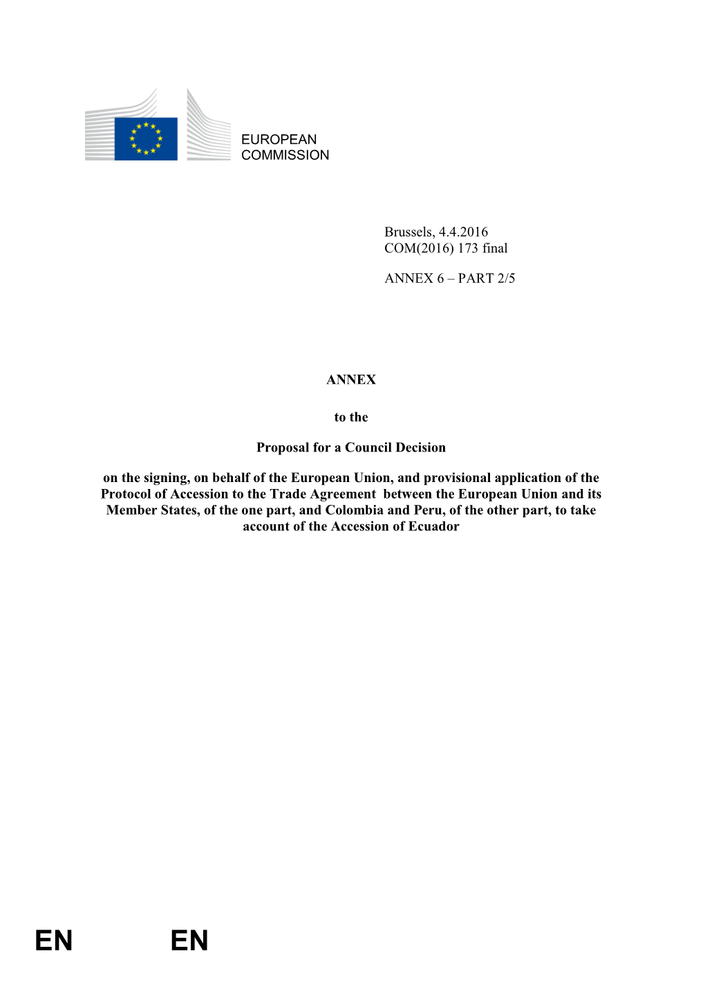 Tariff Elimination Schedule of Ecuador for Goods Originating in the European Union