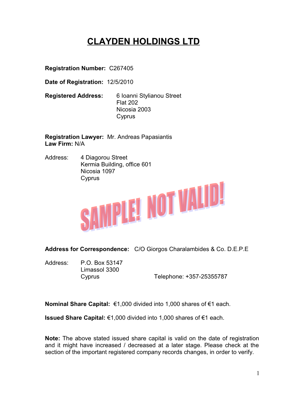 Clayden Holdings Ltd