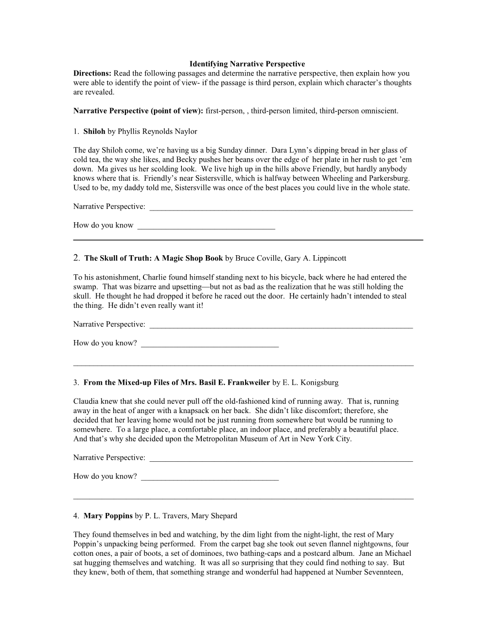 Identifying Narrative Perspective