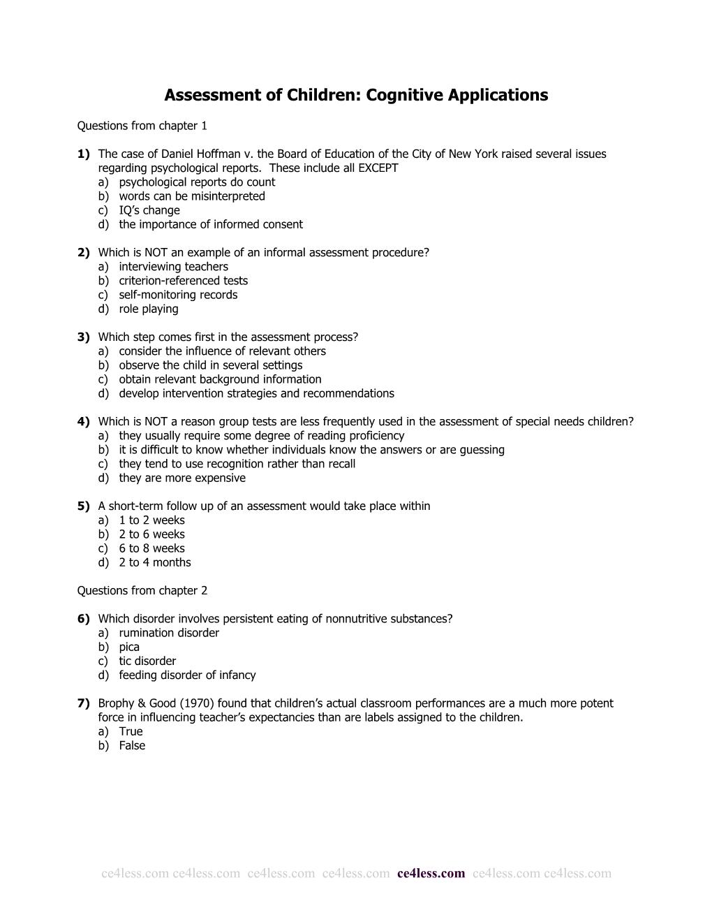 Assessment of Children: Cognitive Applications