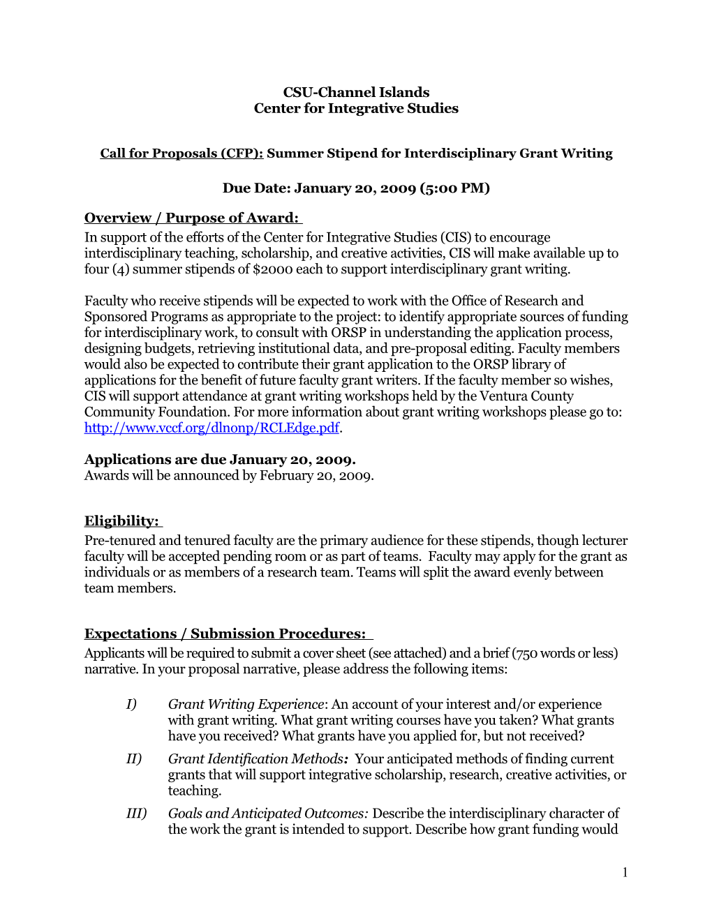 Call for Proposals: Summer Stipend for Interdisciplinary Grant Writing