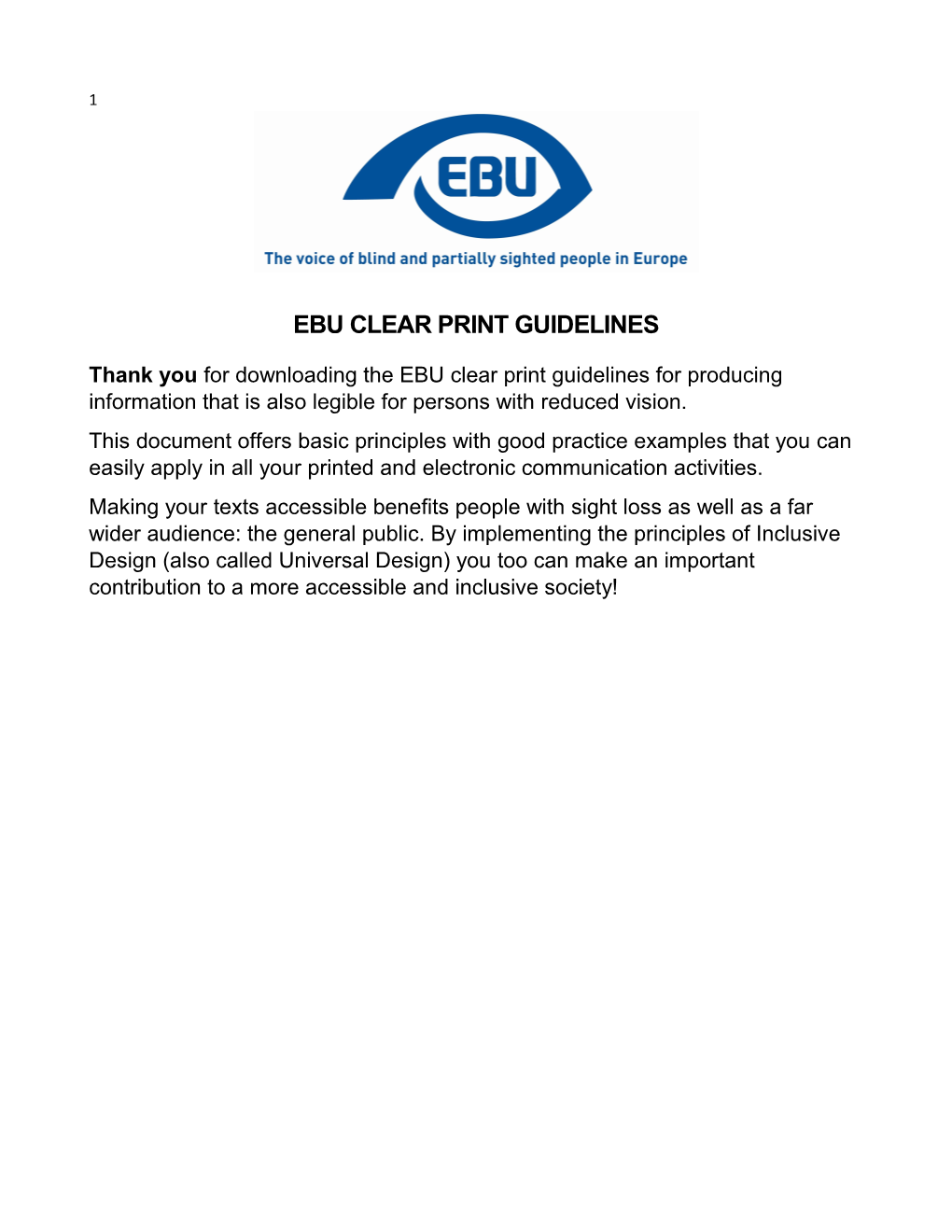 Ebu Clear Print Guidelines