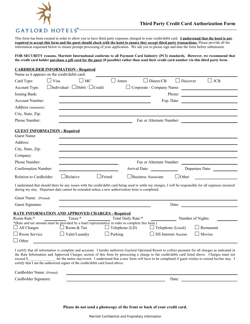 GH Third Party Credit Card Authorization Form