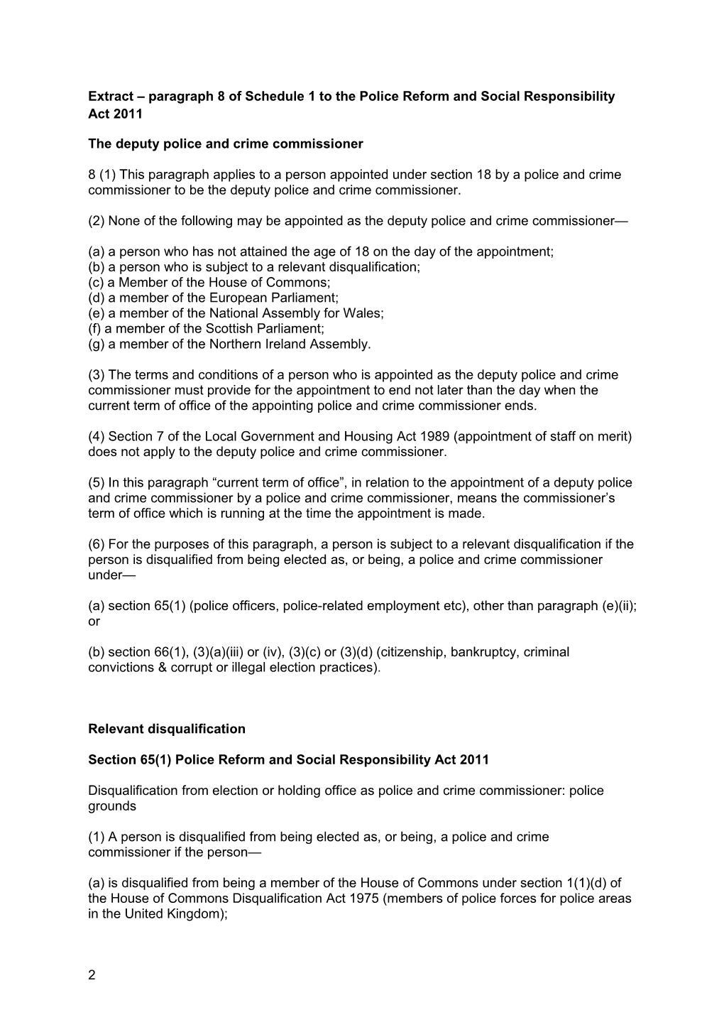 Item 4 - Deputy Police and Crime Commissioner Declaration