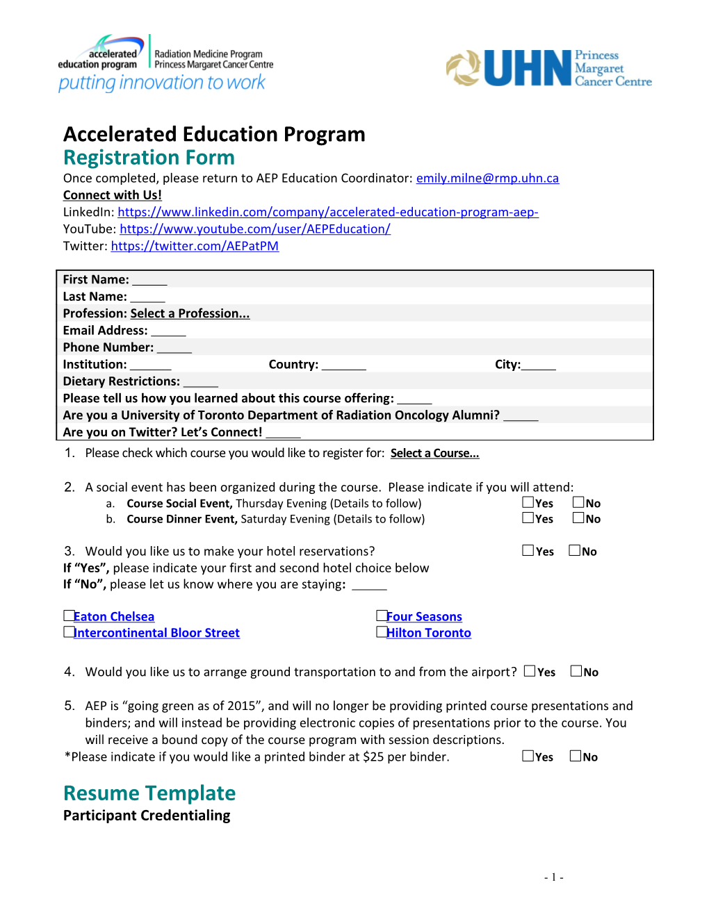 Paraspinal IGRT Education Course