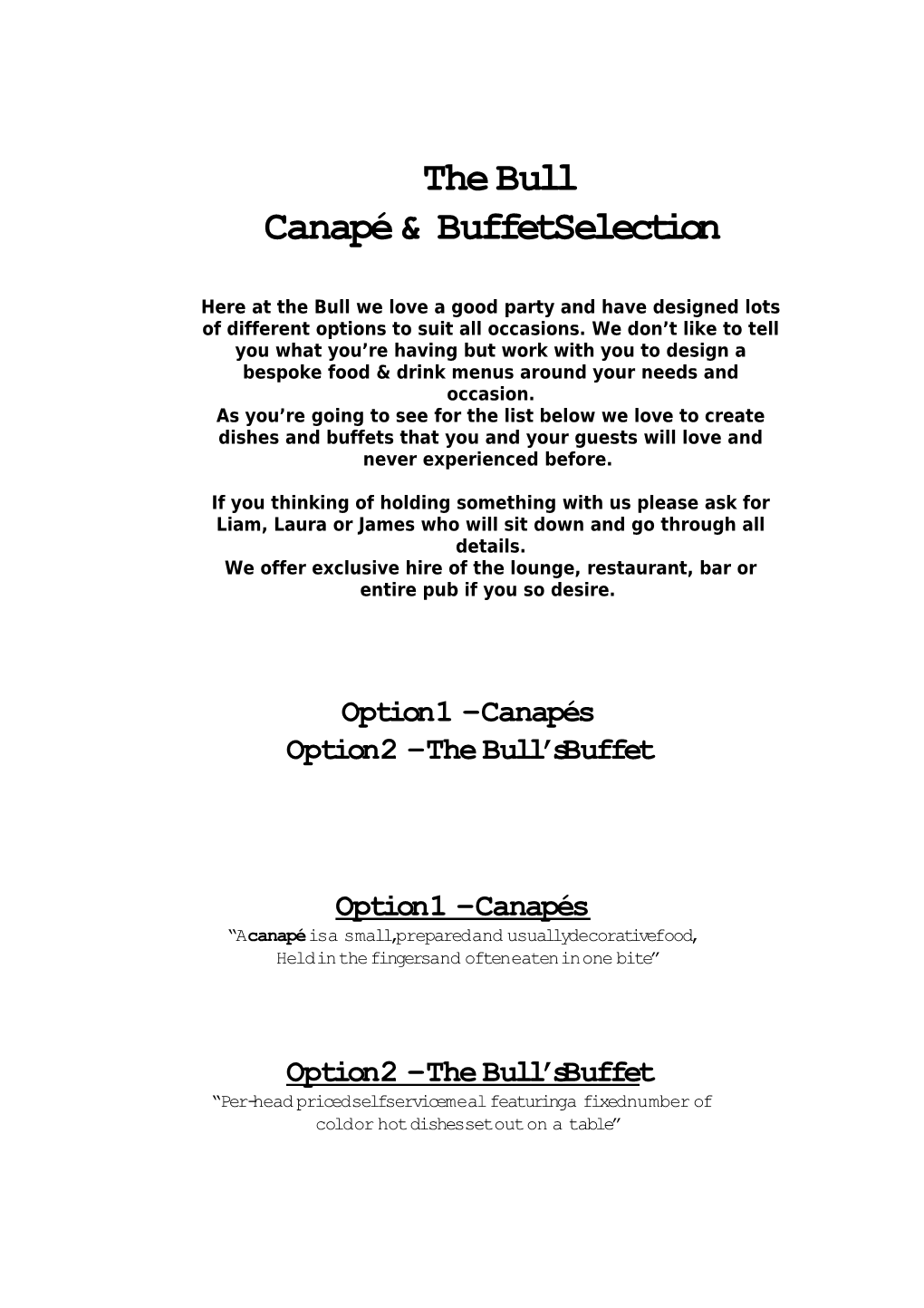 Canapé & Buffet Selection