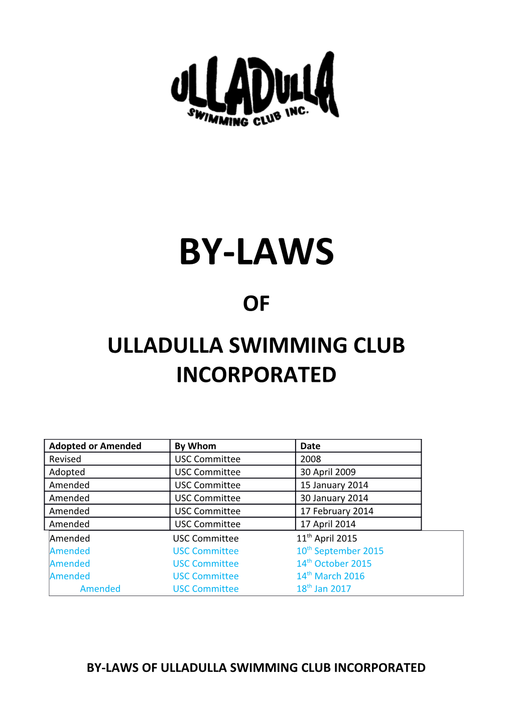 Ulladulla Swimming Club Incorporated