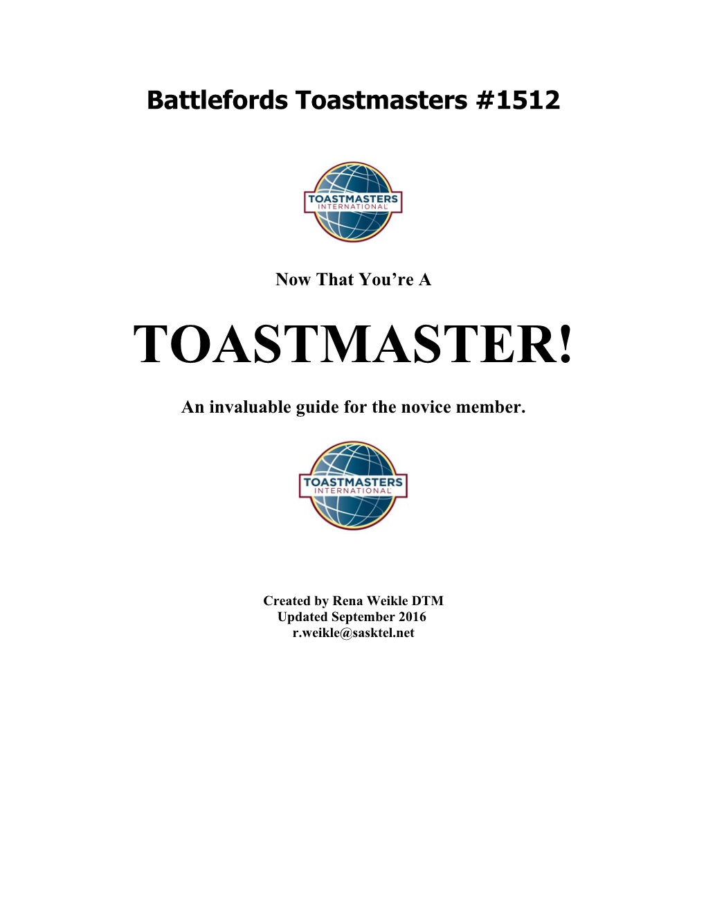 For the New Toastmaster