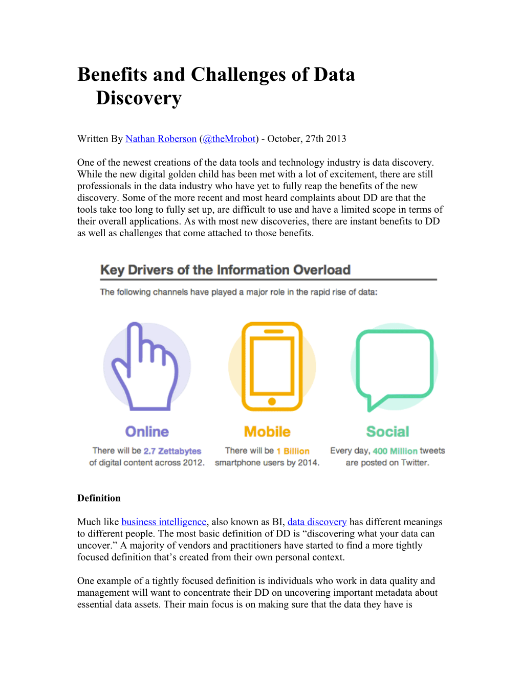 Benefits and Challenges of Data Discovery