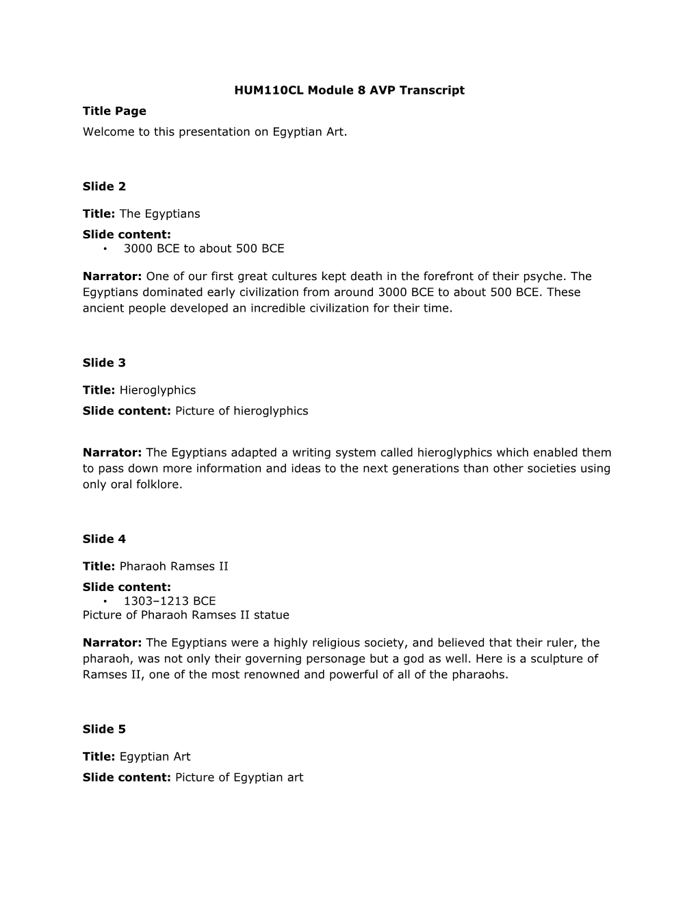 HUM110CL Module 8 AVP Transcript