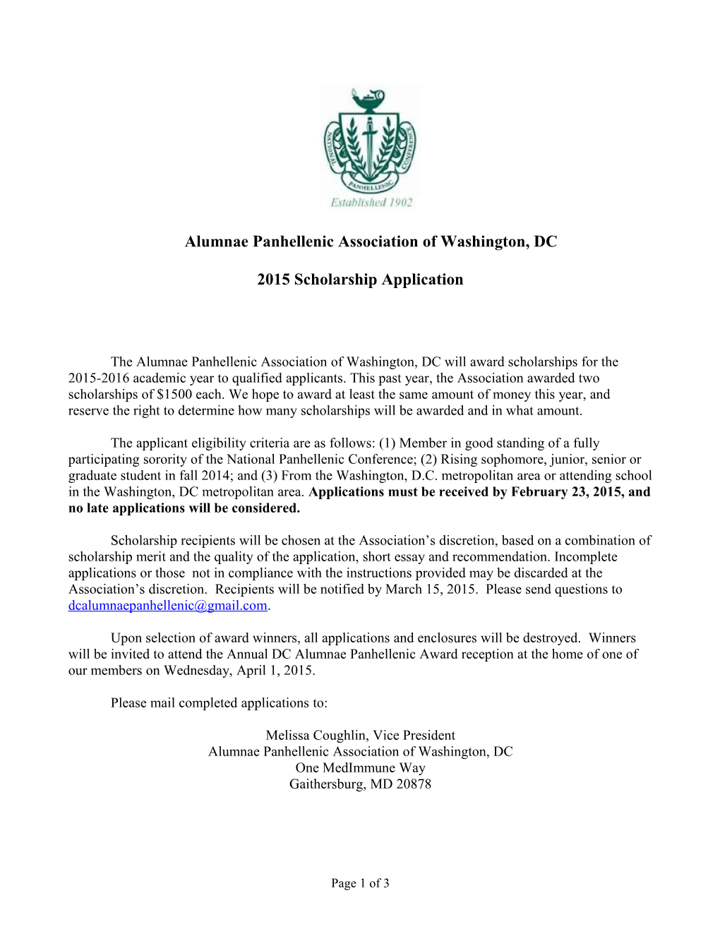 Alumnae Panhellenic Association of Washington, D