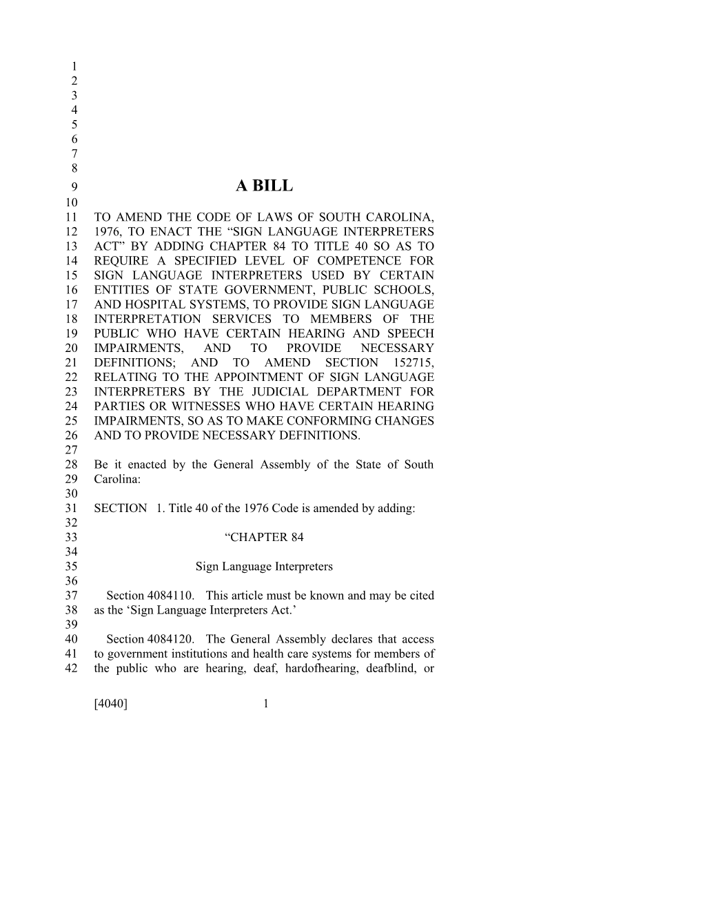 2017-2018 Bill 4040 Text of Previous Version (Mar. 22, 2017) - South Carolina Legislature Online
