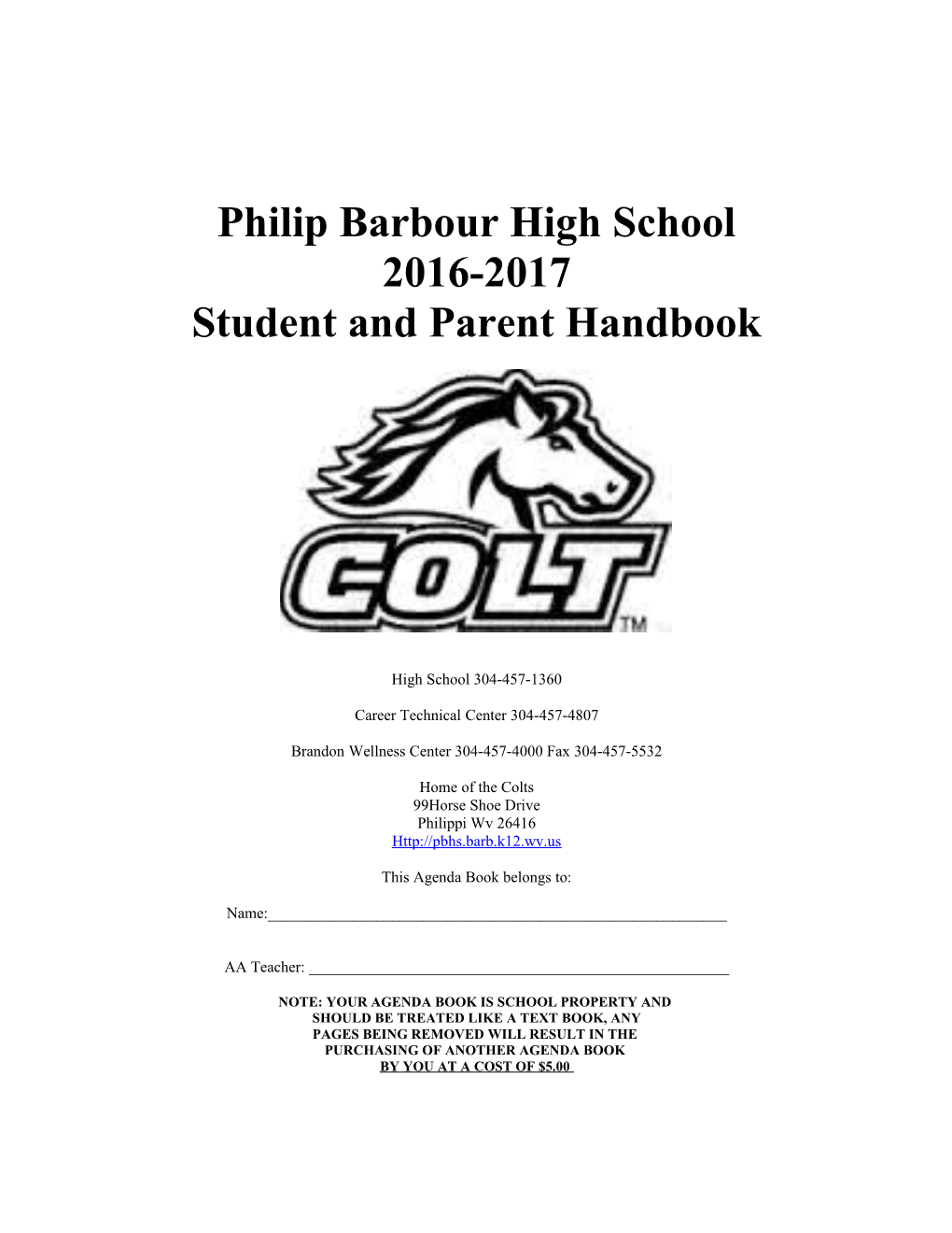 Philip Barbour High School Boys= Soccer 2000-01