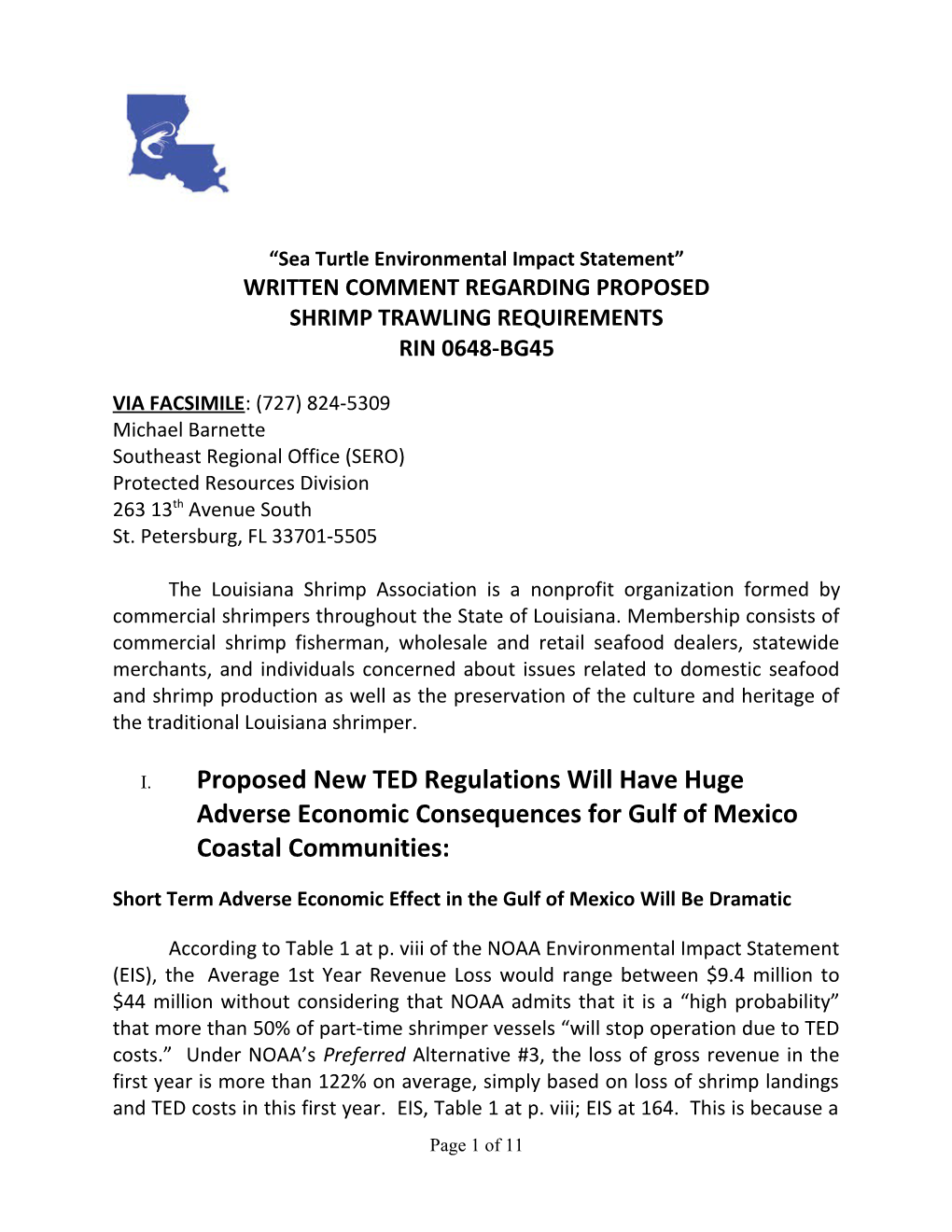 Sea Turtle Environmental Impact Statement