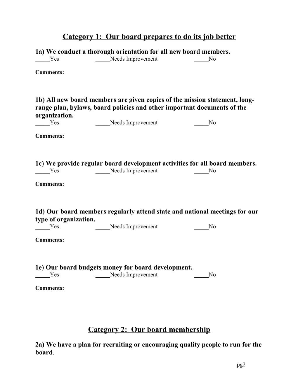 The Board Self-Evaluation Instrument
