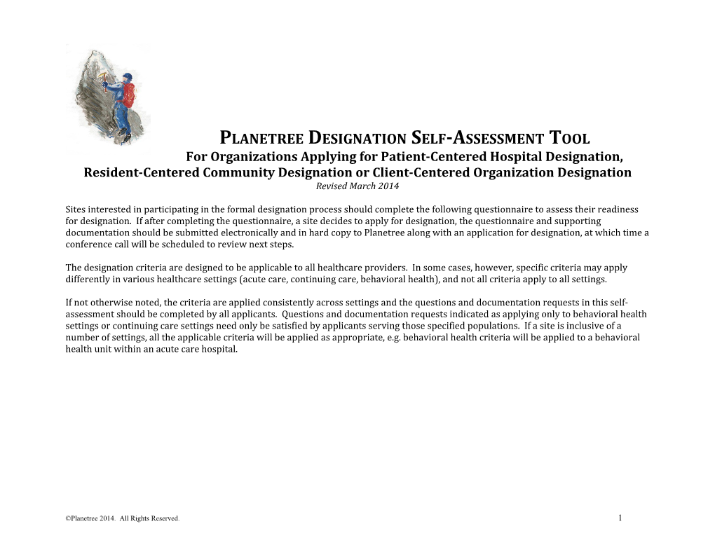 Planetree Designation Self-Assessment Tool