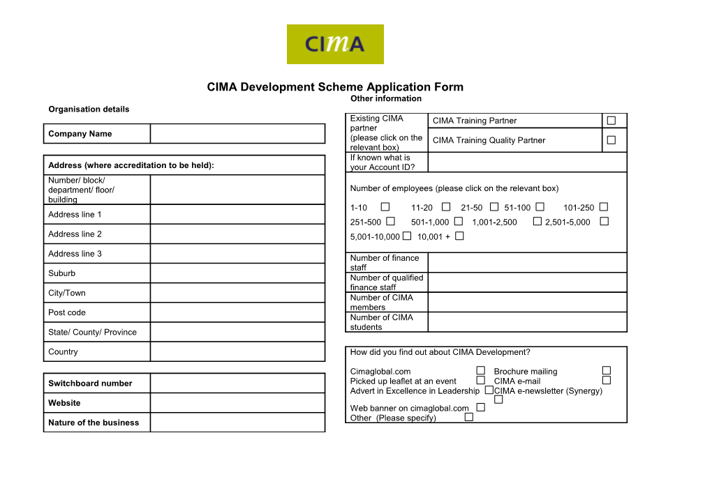Employer CPD Accreditation Application Form