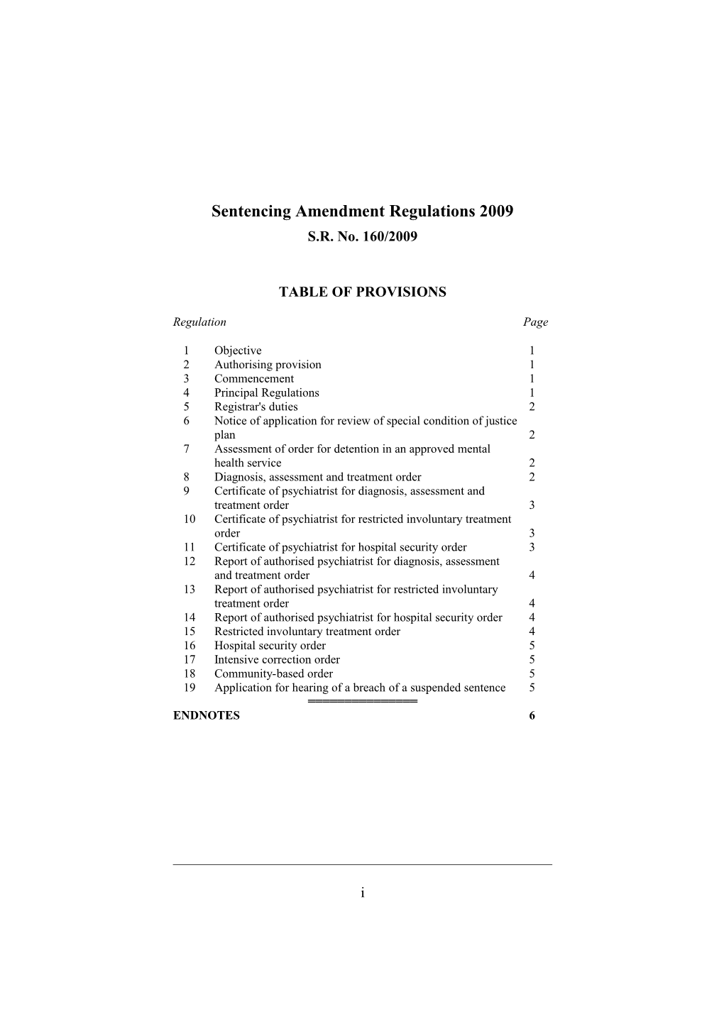 Sentencing Amendment Regulations 2009