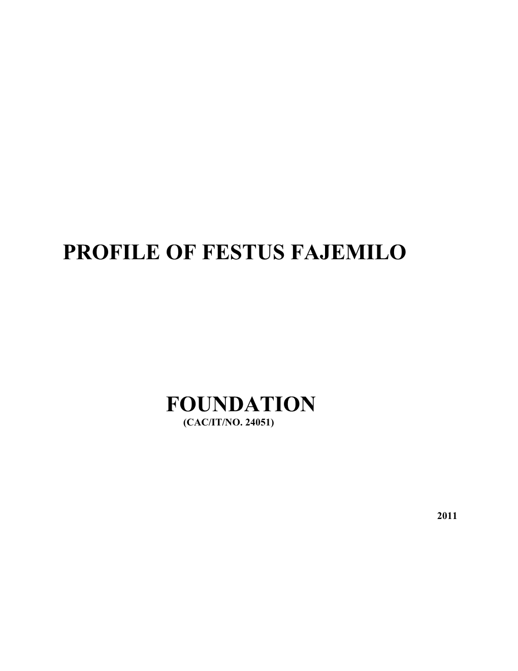 Profile of Festus Fajemilo
