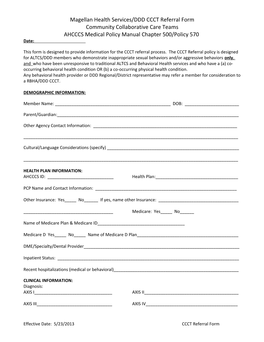 Magellan Health Services/DDD CCCT Referral Form