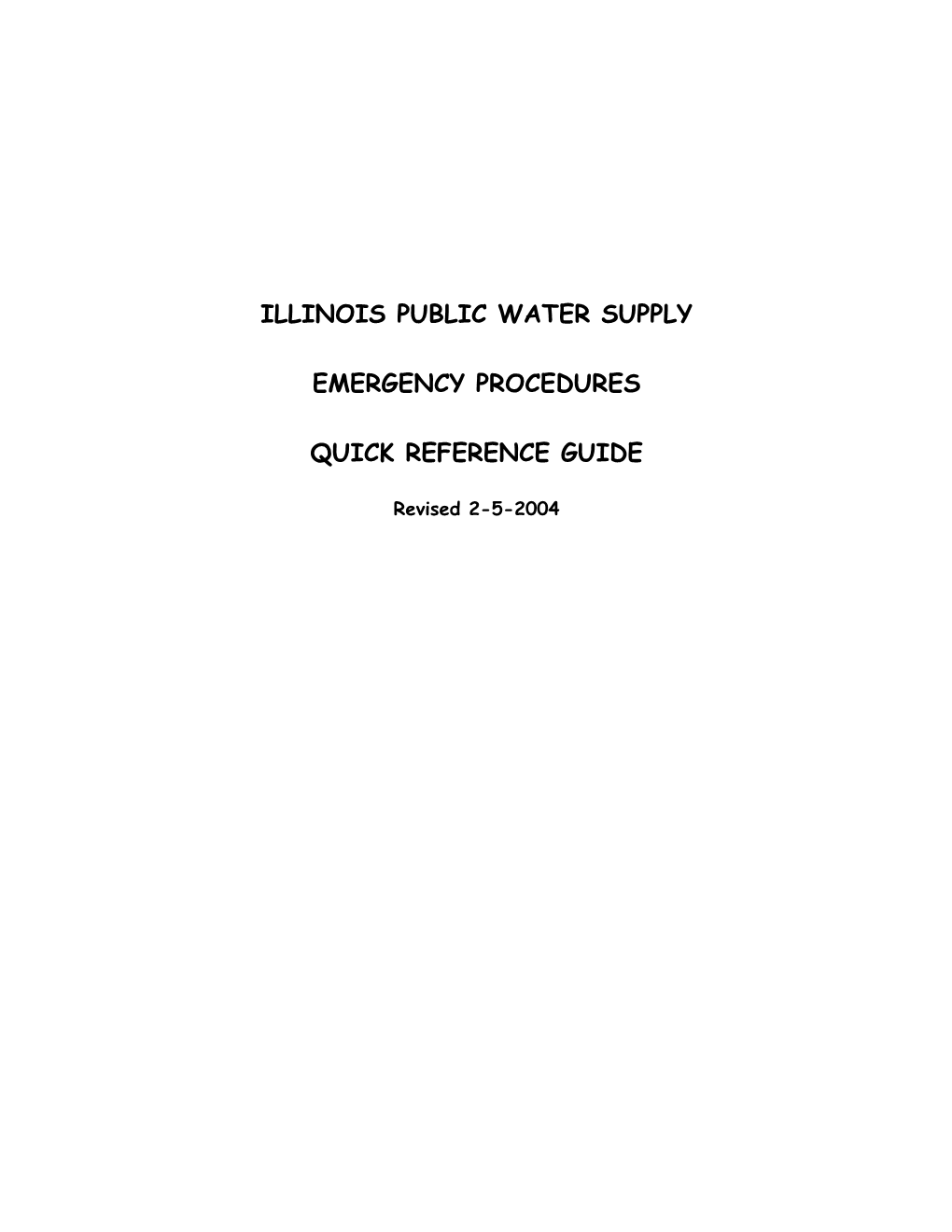 Illinois Public Water Supply