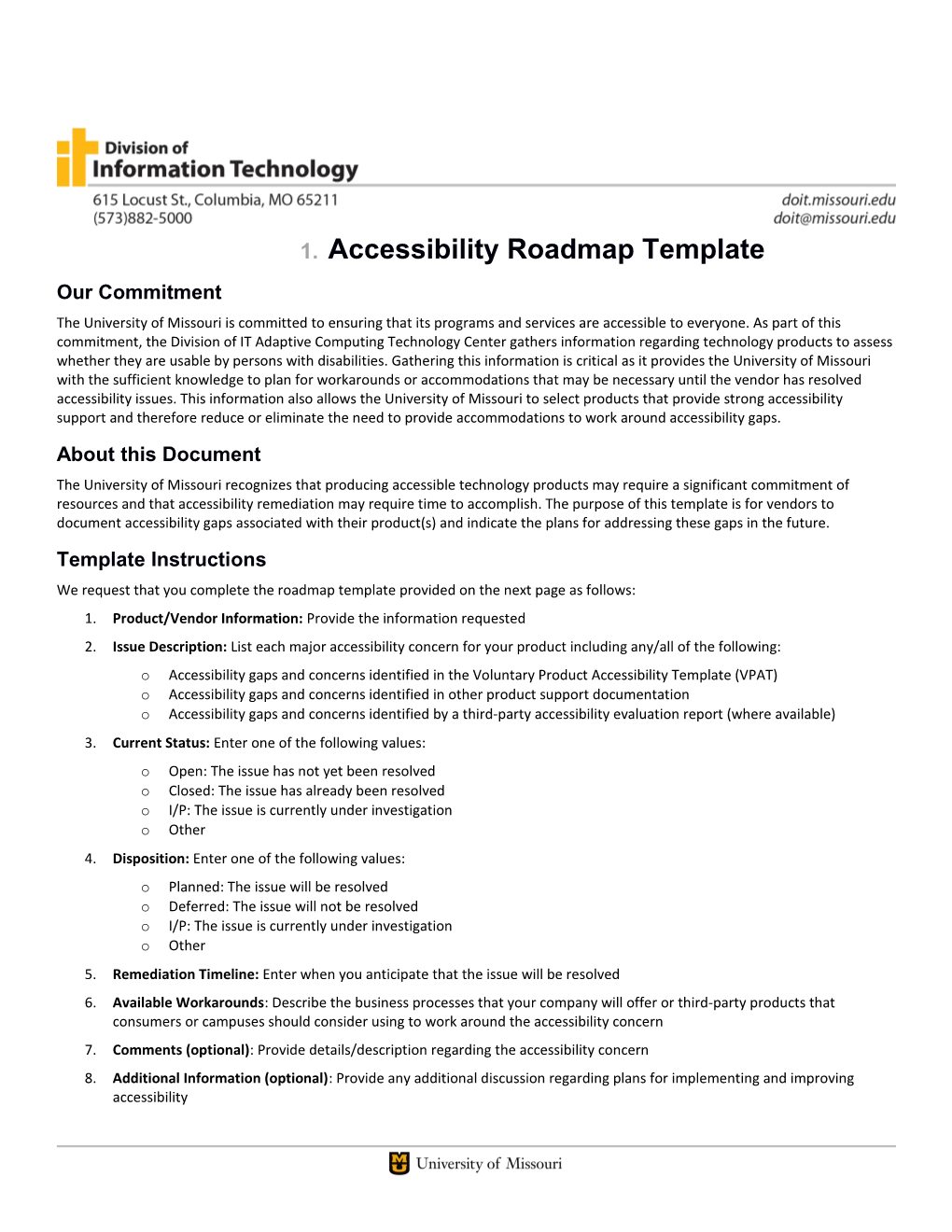 Accessibility Roadmap Template