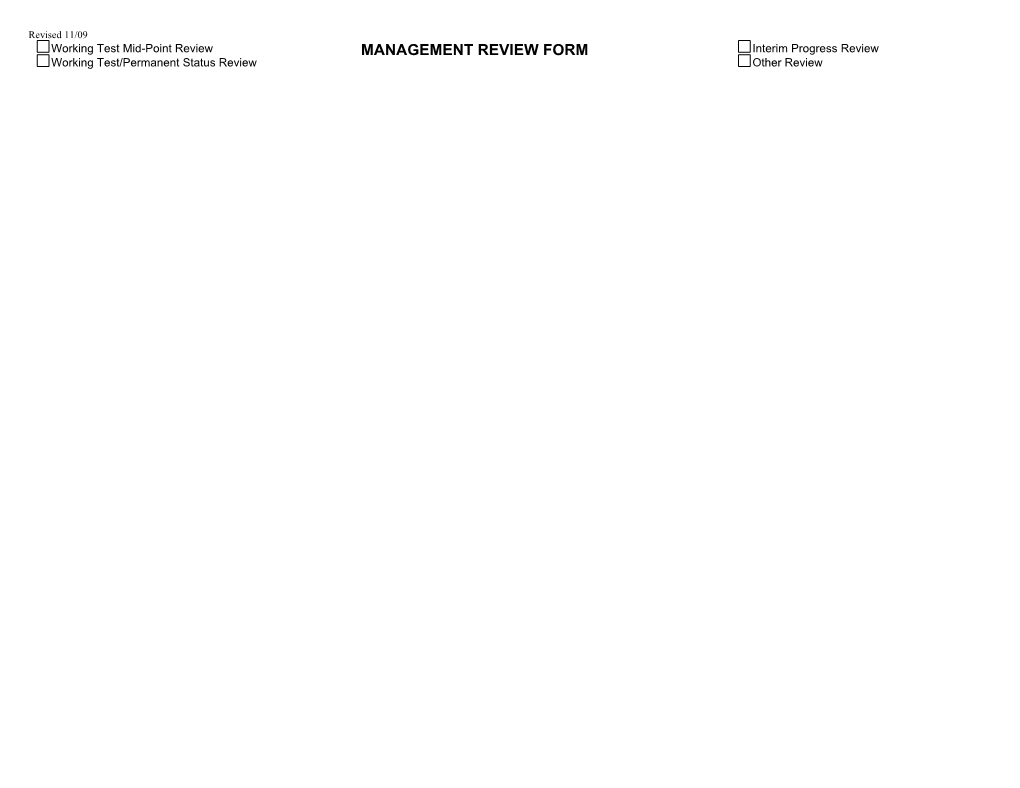Management Review Form Document