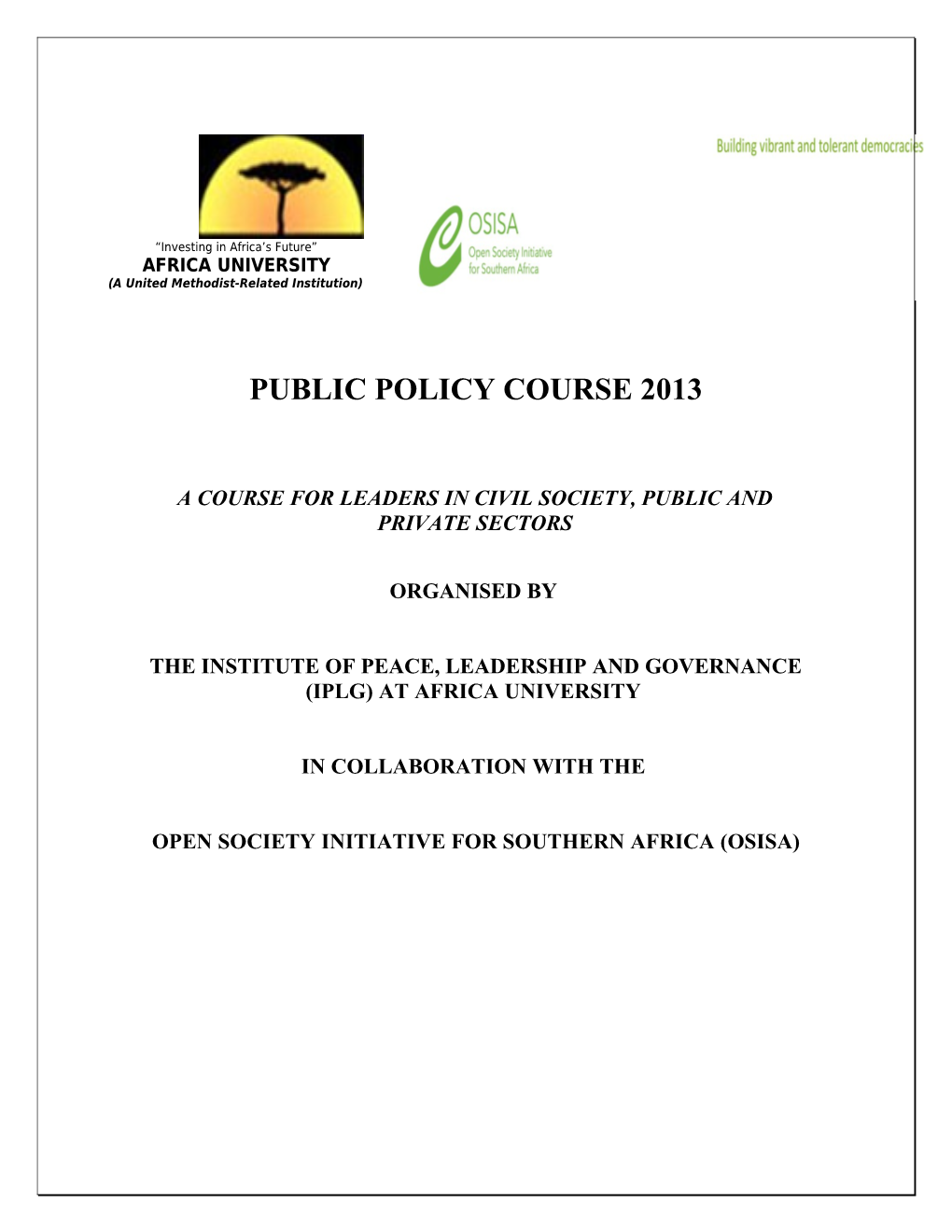 Public Policy and Development (PPD)