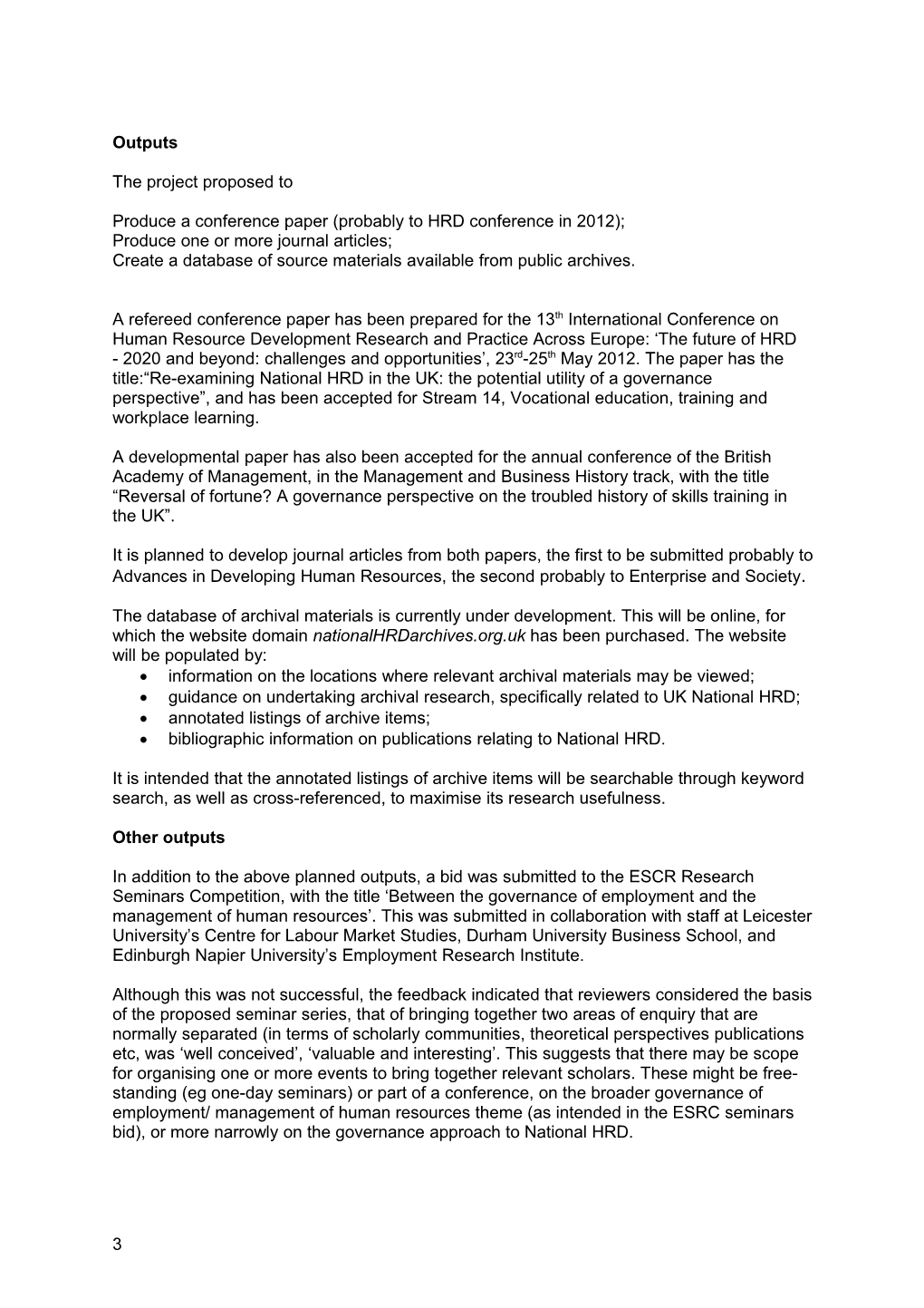 UFHRD Research Honorarium 2011-2012
