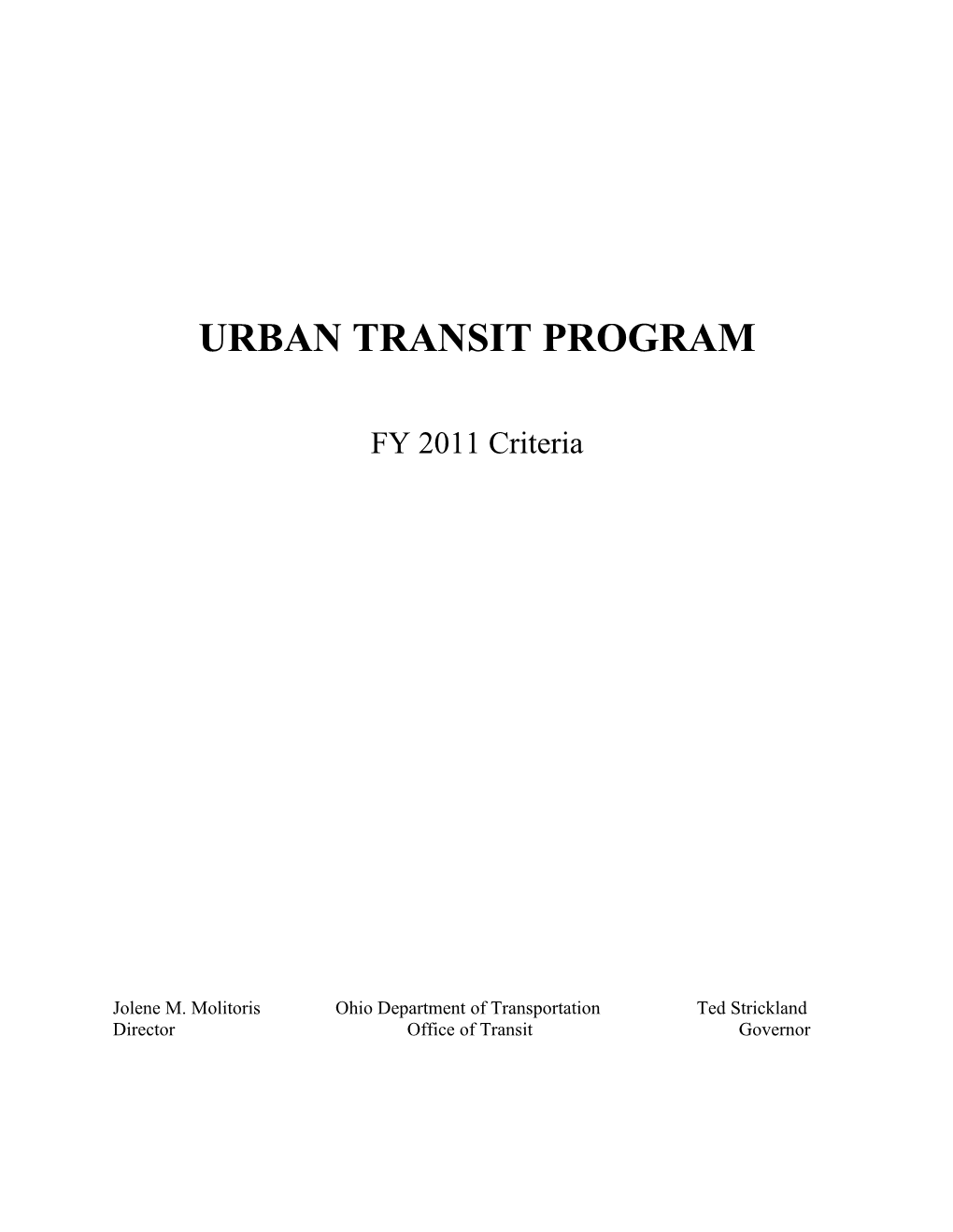 Urban Transit Program