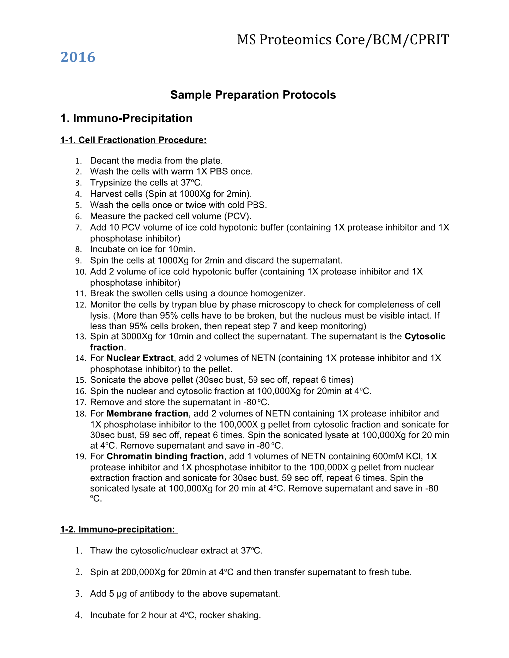 Sample Preparation Protocols