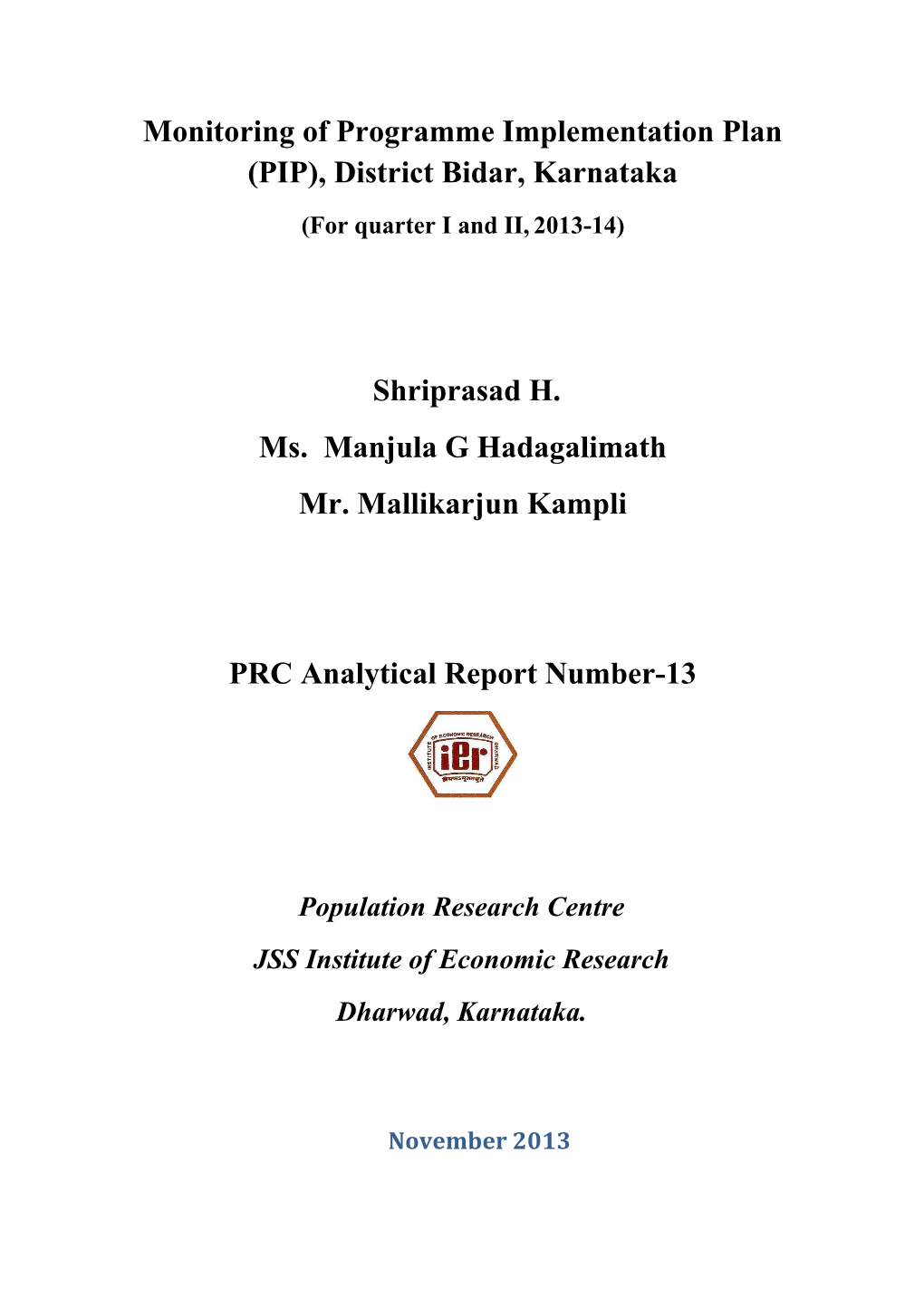 Bidar - PIP Report