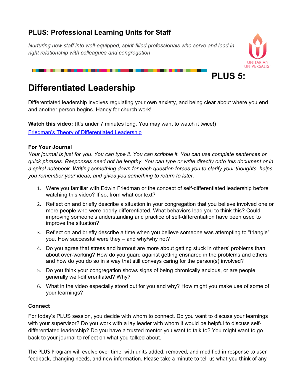 PLUS 5: Differentiated Leadership