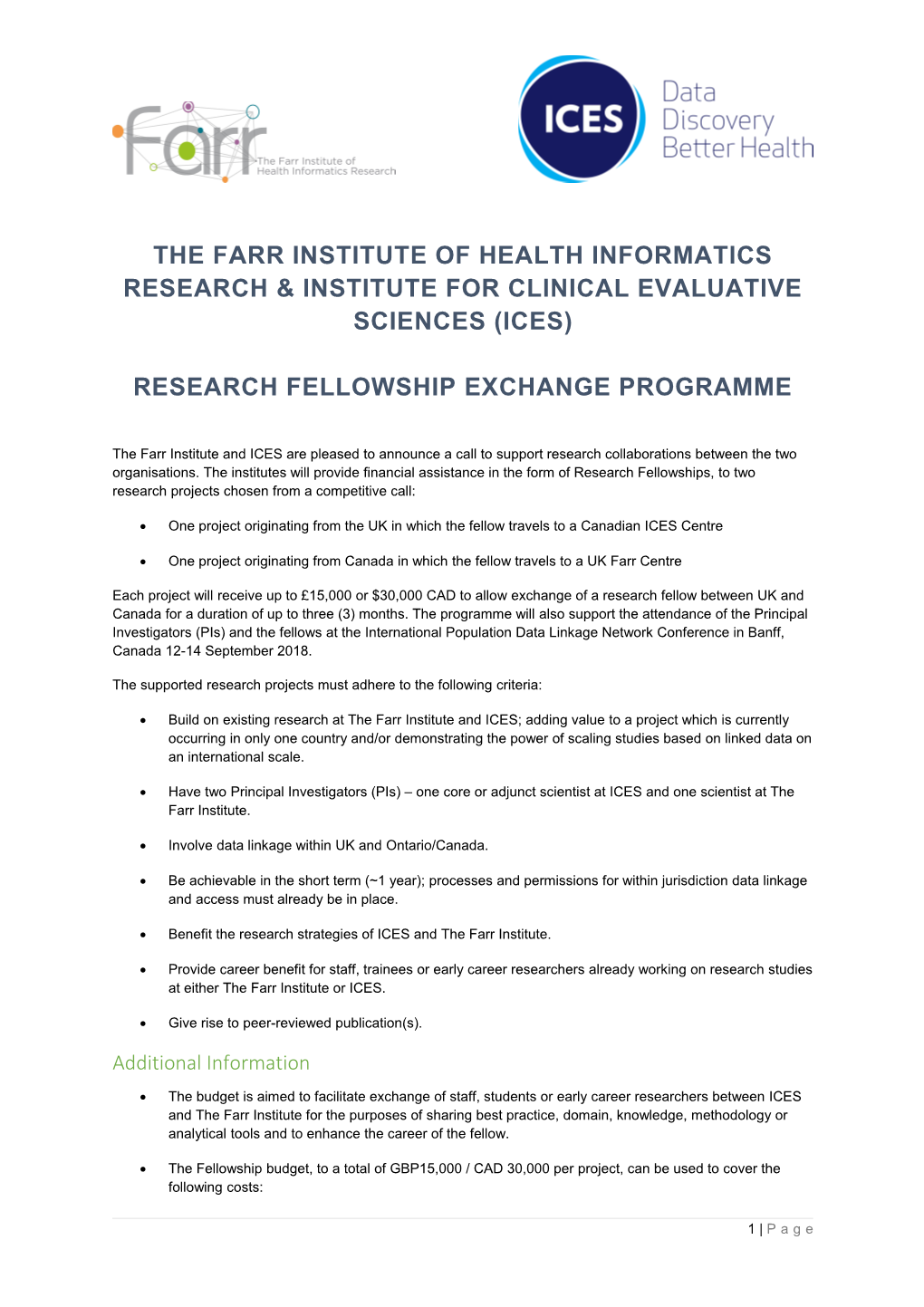 Research Fellowship Exchange Programme