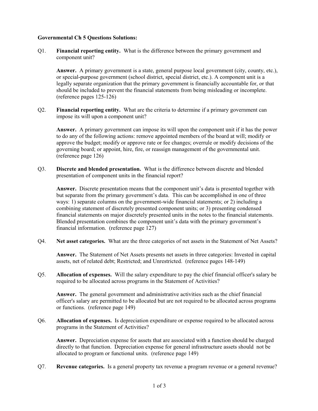 Governmental Ch 5 Questions Solutions