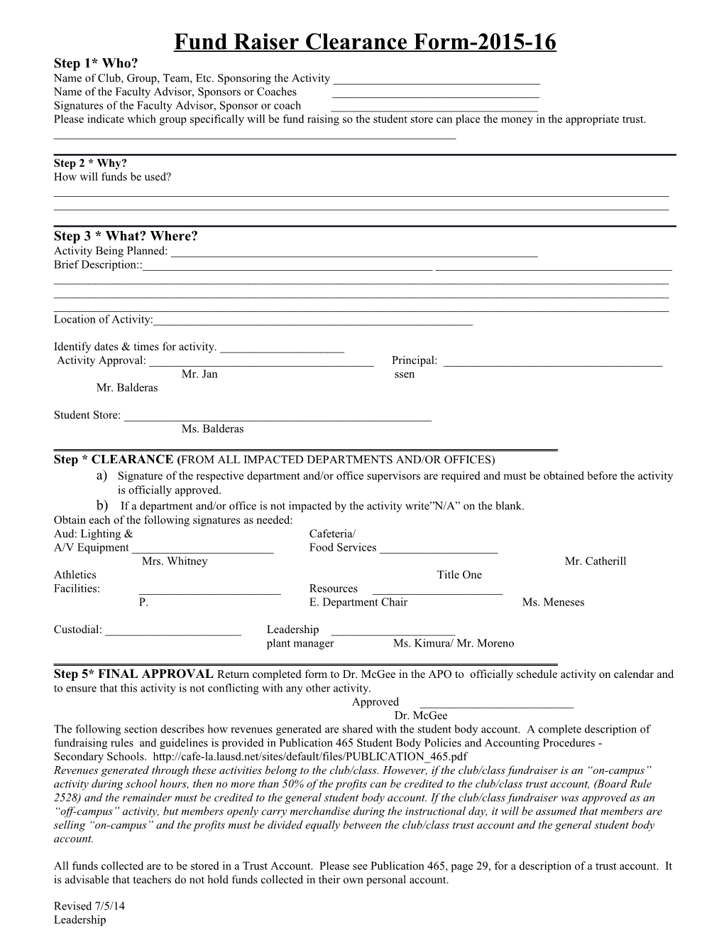 Bell High Activity Clearance Form