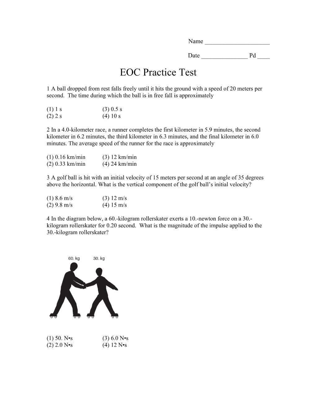 EOC Practice Test