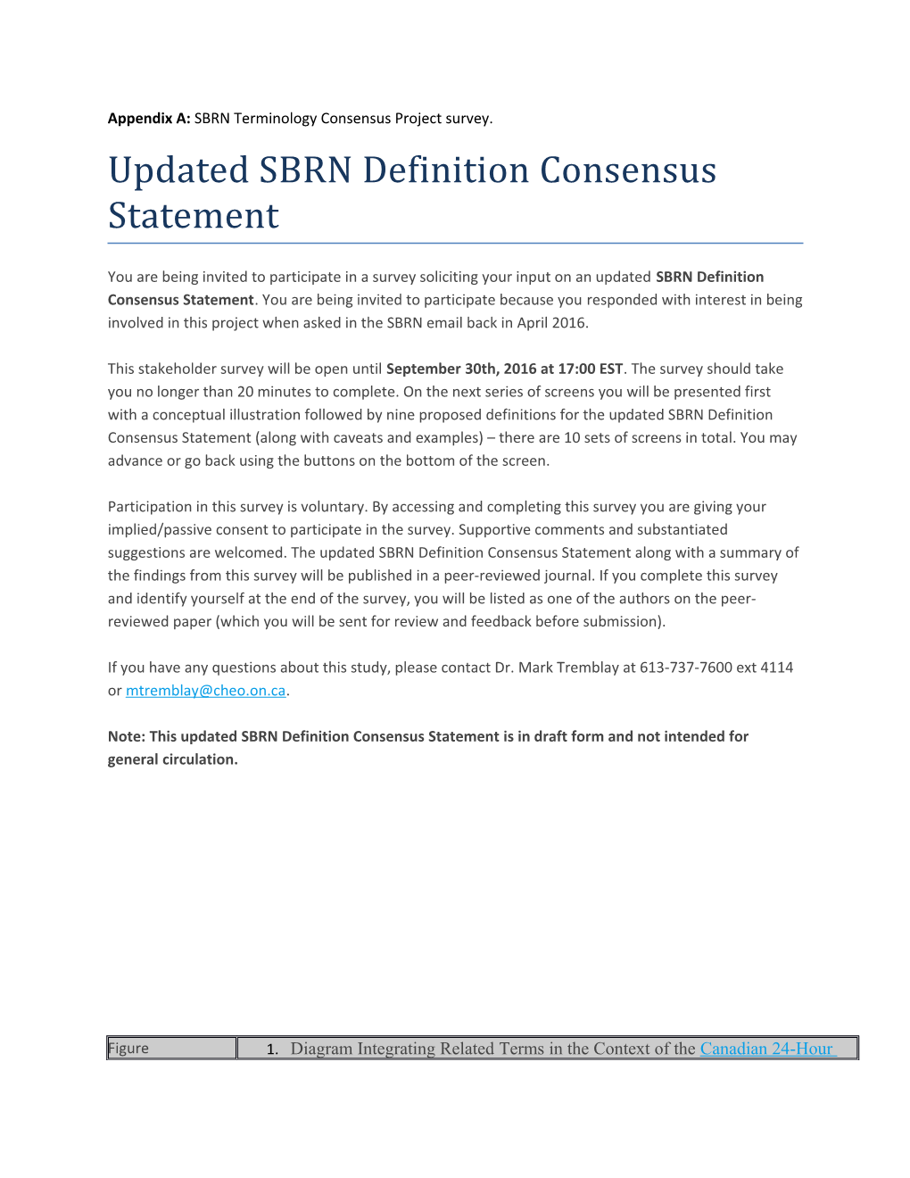 Appendix A: SBRN Terminology Consensus Project Survey