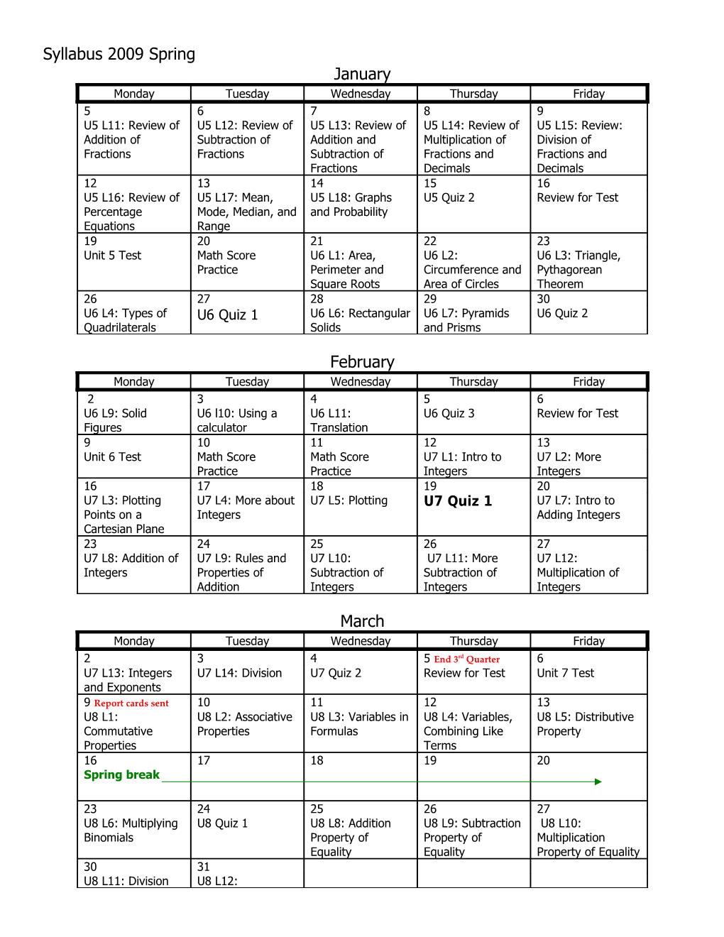 Syllabus 2009 Spring