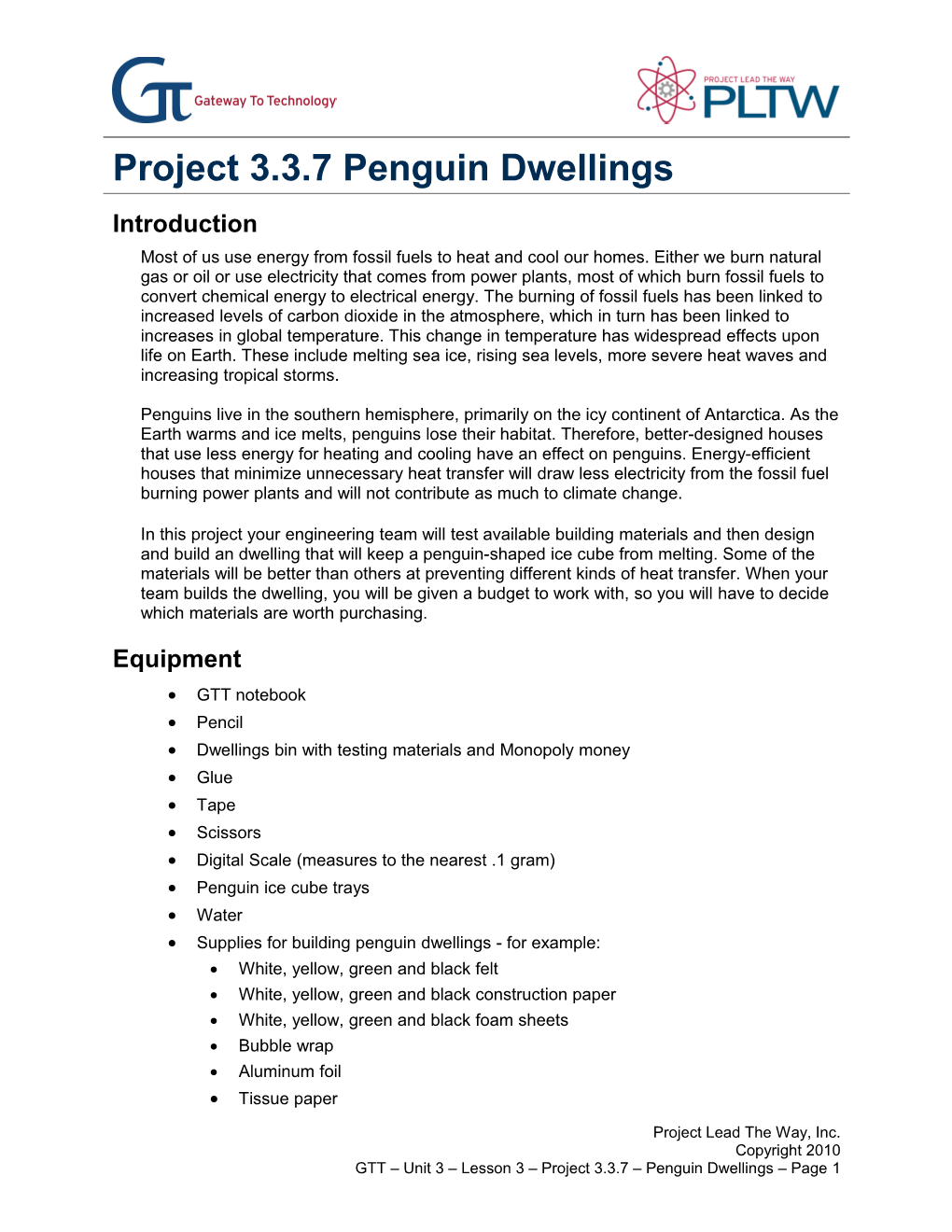 Project 3.3.7 Penguin Dwellings