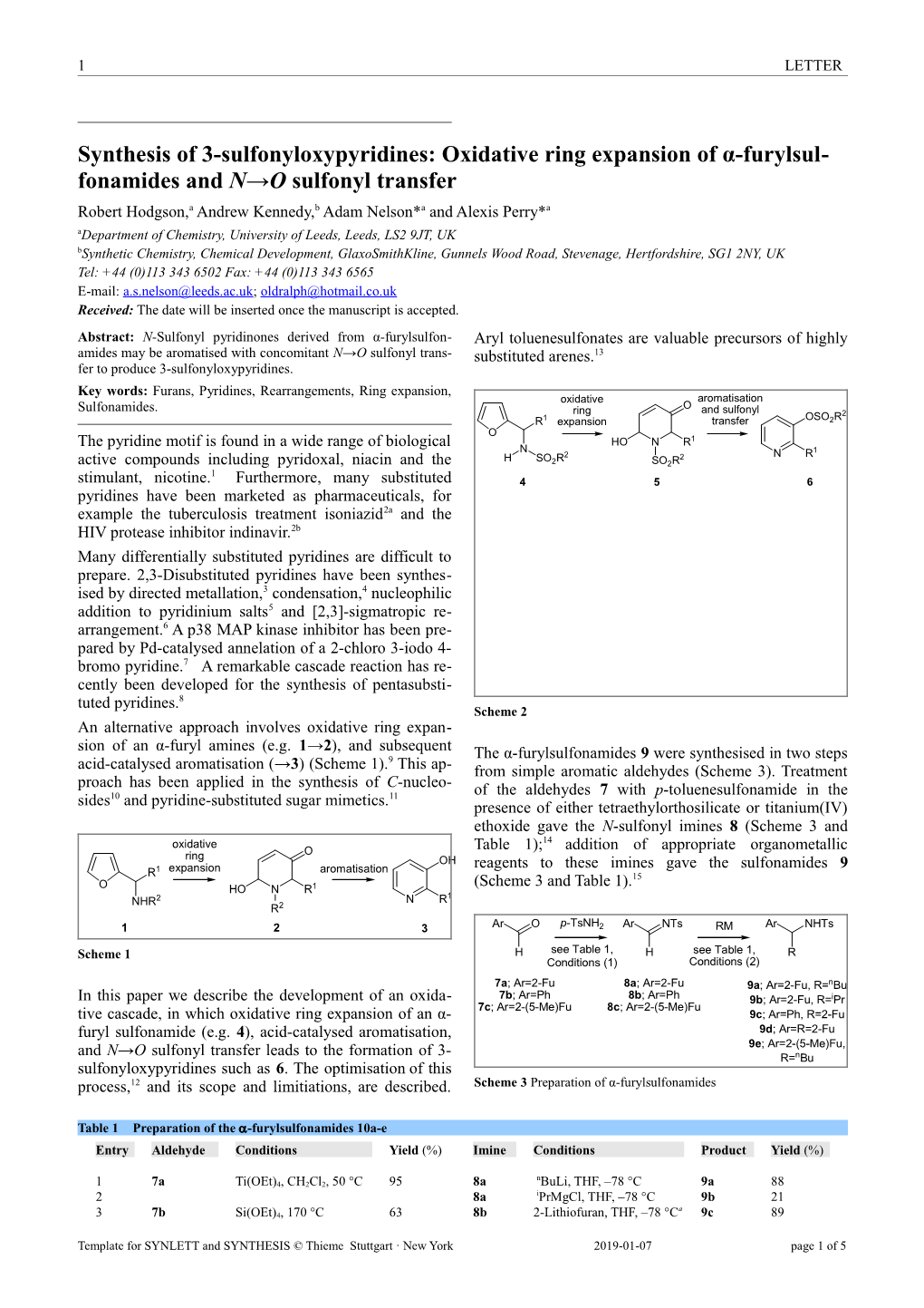 Template for Writing Articles for Thieme Chemistry Journals