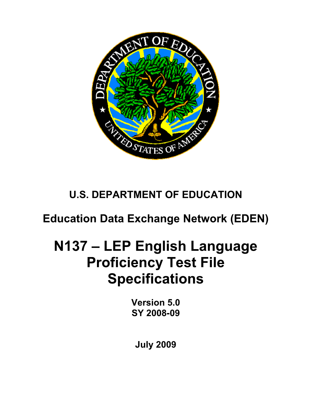 N137 LEP English Language Proficiency Test File Specifications (MS Word)