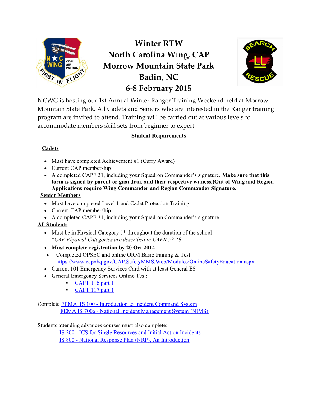 North Carolina Wing, CAP