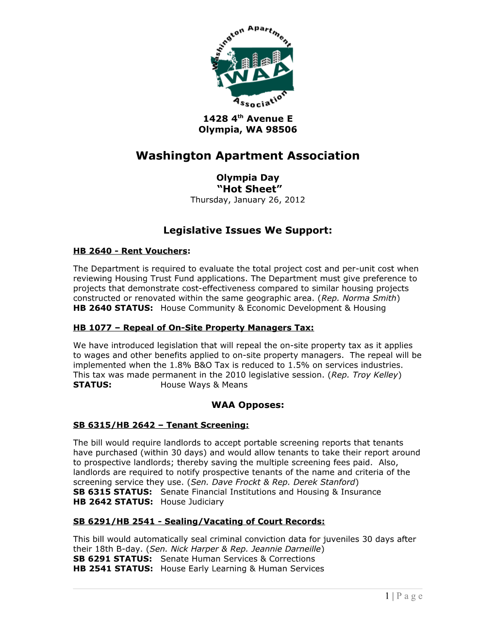 Washington Apartment Association